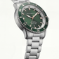 Premium Silver Stainless Steel Diver Style Watch Green Dial White Ring Date Display Sport Luxury Watch – Men