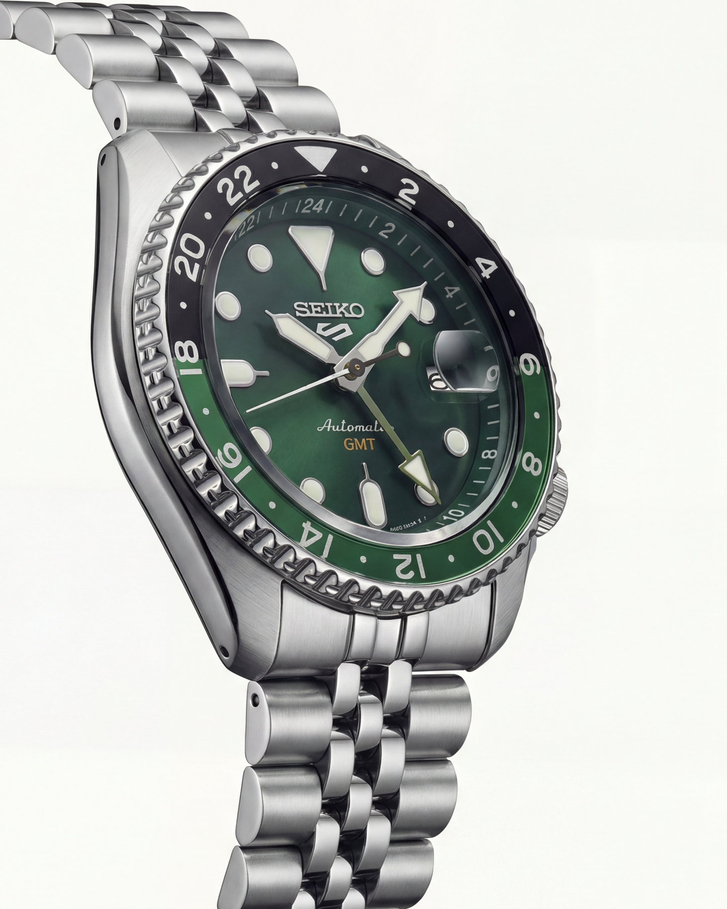 Emerald Green GMT Steel Watch
