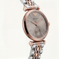 Blush Silver Crystal Watch – Two-Tone Luxe Edition