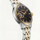 Two-Tone Gold & Silver Stainless Steel Case Black Sunburst Dial Open-Heart Automatic Luxury Bracelet Watch – Men