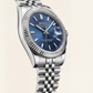 Luxury Stainless Steel Watch Fluted Bezel Blue Sunburst Dial Jubilee Bracelet Premium Automatic Date Watch – Men