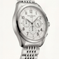 Luxury Silver Stainless Steel Chronograph Watch Silver Dial Arabic Numerals Multi-Subdial Date Display – Men