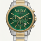 Centrix Emerald Green Two-Tone Chronograph Watch