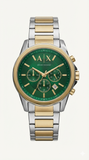 Centrix Emerald Green Two-Tone Chronograph Watch
