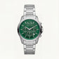 Centrix Emerald Green Silver Chronograph Watch