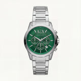 Centrix Emerald Green Silver Chronograph Watch