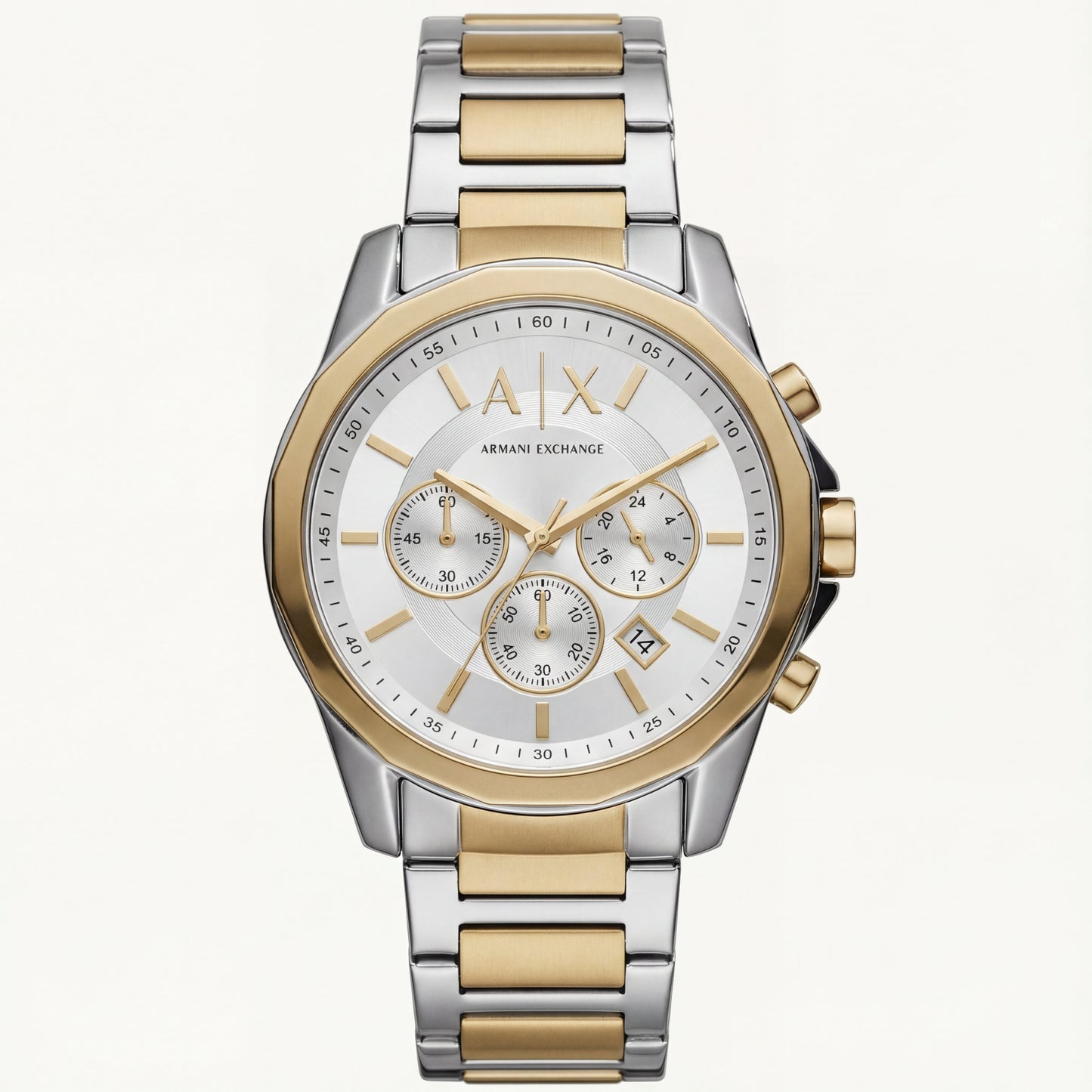 Centrix Ivory Silver–Gold Chronograph Watch