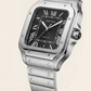 Classic Silver Square Automatic Roman Dial Steel Watch