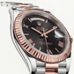 Obsidian Black Fluted Bezel Day-Date Steel Watch
