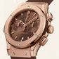 Rose Gold Chronograph Watch – Brown Strap Luxury Edition