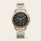 Centrix Onyx Black Silver–Gold Chronograph Watch