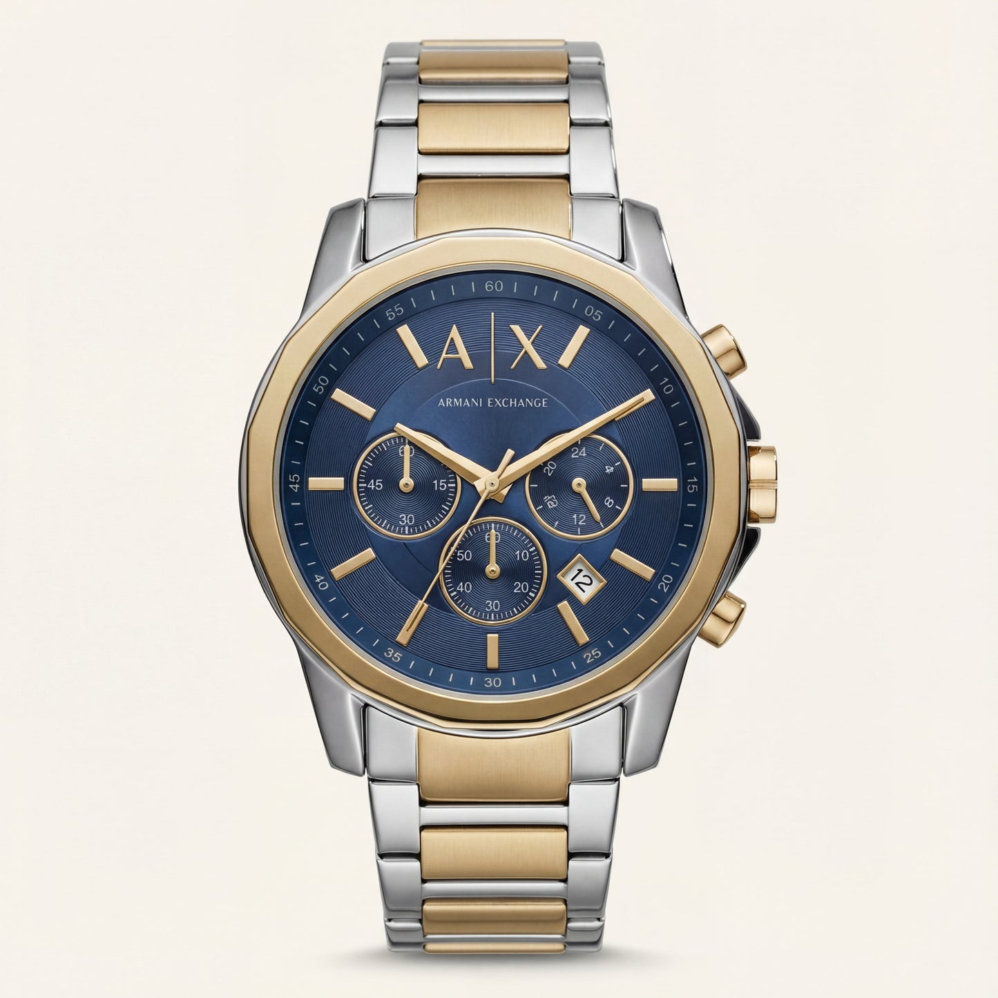 Centrix Royal Blue Silver–Gold Chronograph Watch