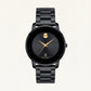 Midnight Black Gold Accent Minimalist Men’s Watch
