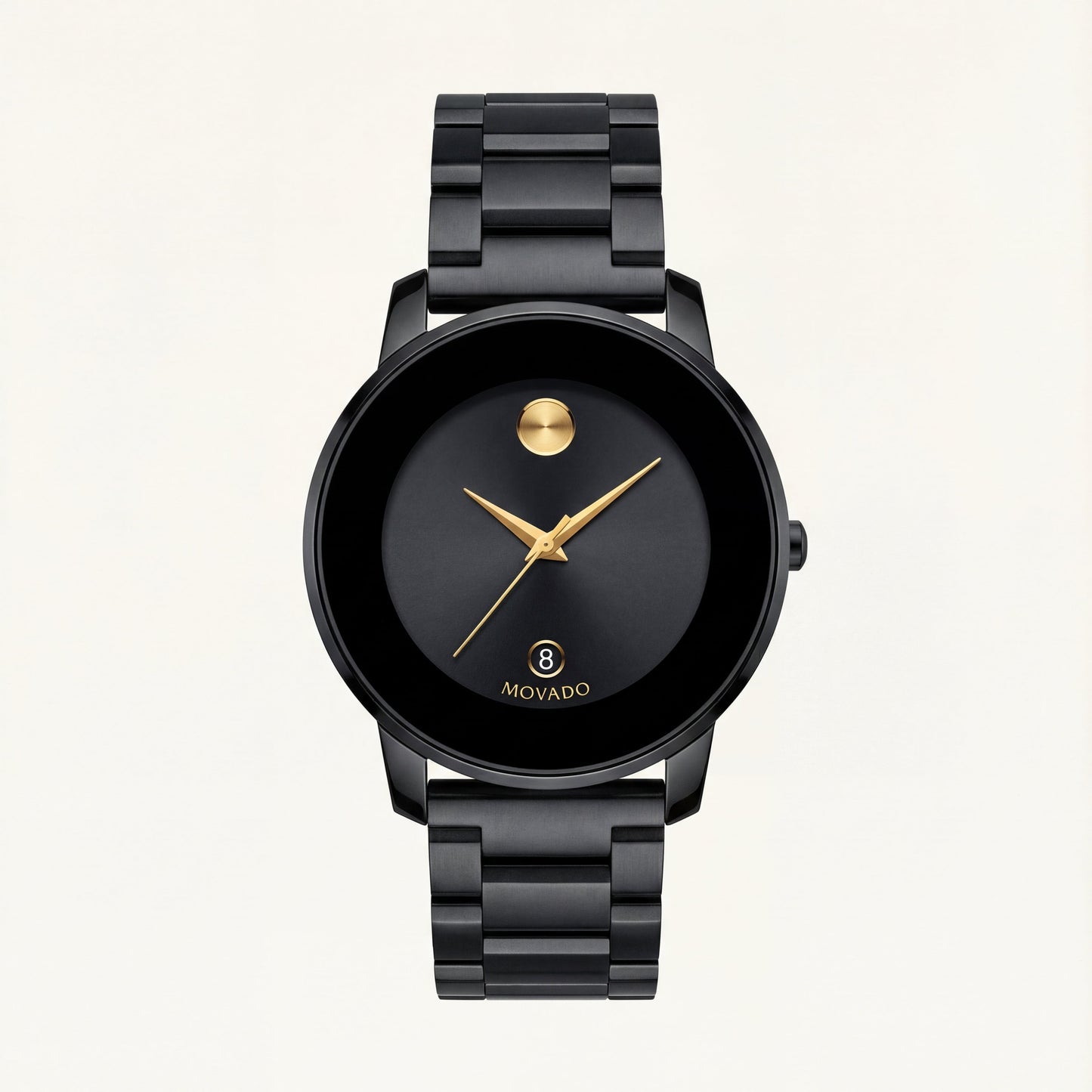 Midnight Black Gold Accent Minimalist Men’s Watch