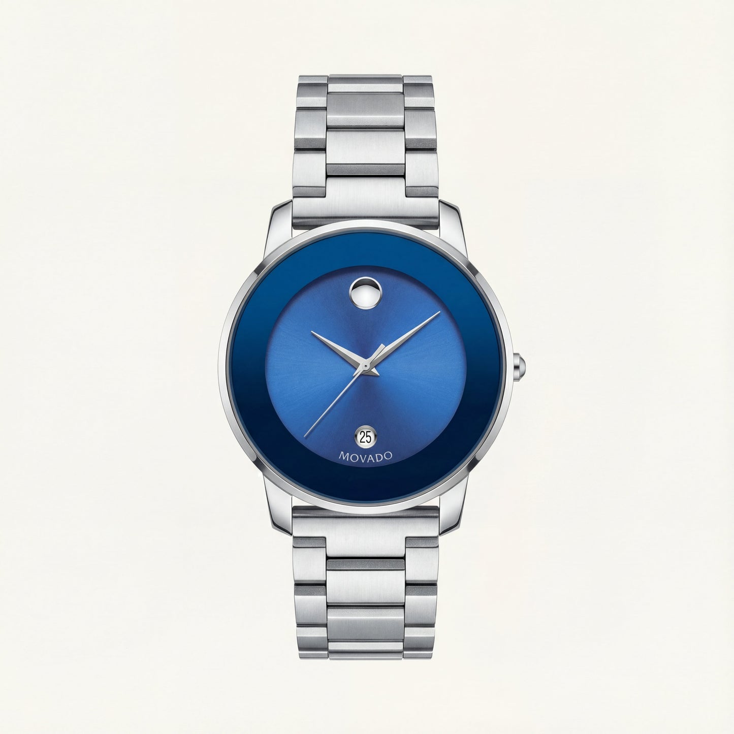 Ocean Blue Silver Minimalist Men’s Watch