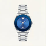 Ocean Blue Silver Minimalist Men’s Watch