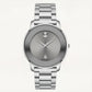 Pure Silver Minimalist Men’s Stainless Steel Watch