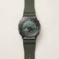 Olive Green Tactical Analog-Digital Sports Watch for Men