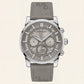 Skeleton Chronograph Silver Dial Leather Strap Men’s Watch