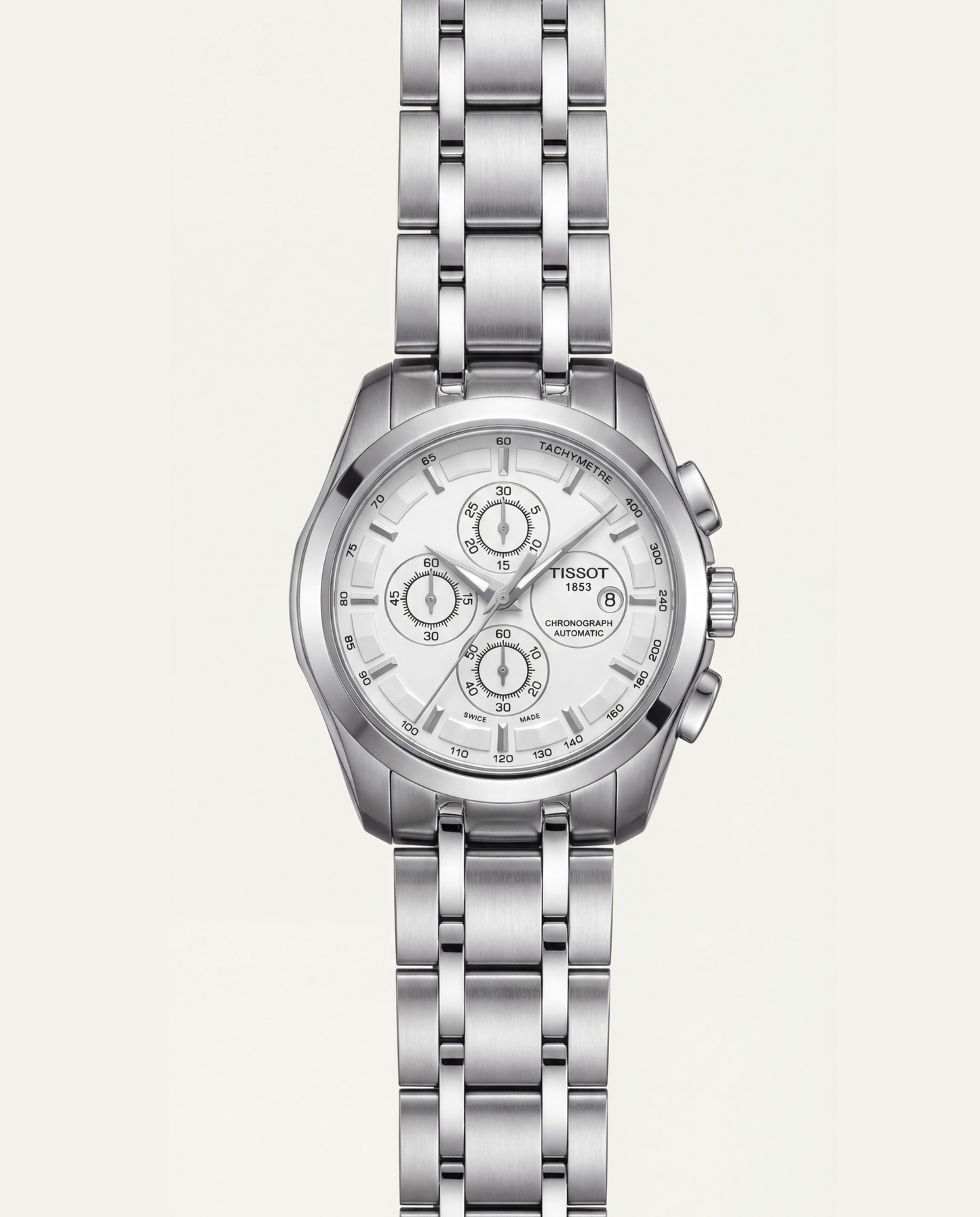 Classic White Dial -Style Chronograph Men’s Watch