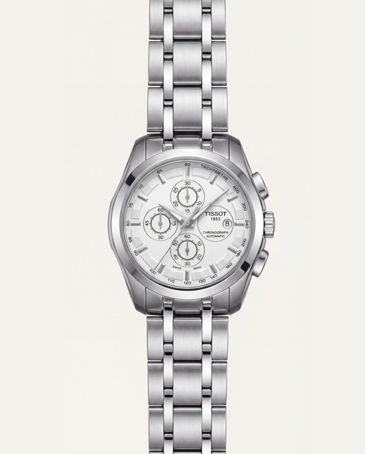 Classic White Dial -Style Chronograph Men’s Watch
