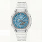 Transparent Case Blue Dial Digital-Analog Men’s Watch