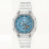 Transparent Case Blue Dial Digital-Analog Men’s Watch