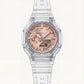 Clear Strap Rose Gold Digital-Analog Men’s Watch
