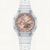Clear Strap Rose Gold Digital-Analog Men’s Watch