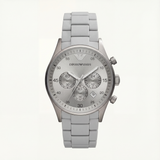 Silver Grey Chronograph Stainless Steel Men’s Watch