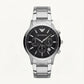 Silver Stainless Steel Chronograph Watch for Men – Black Dial