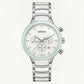 Luxury Chronograph Men’s Watch with White Dial & Mint Bezel