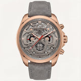 Premium Open-Work Skeleton Dial Watch with Suede Leather Strap