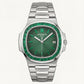 Premium Green Dial Stainless Steel Men’s Watch with Gem Bezel