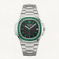 Emerald Bezel Luxury Stainless Steel Watch for Men – Elite Edition
