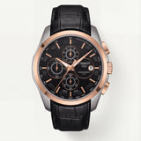 Premium Chronograph Style Watch – Black Dial & Rose Gold Finish