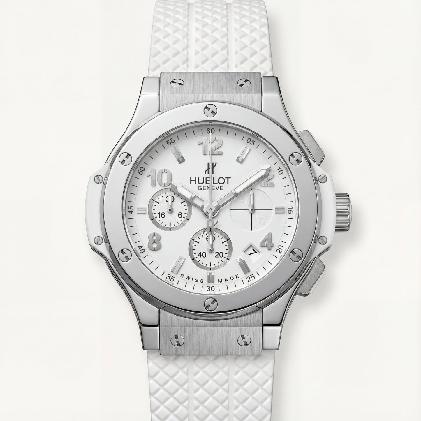 Arctic White Chronograph Steel Sports Watch