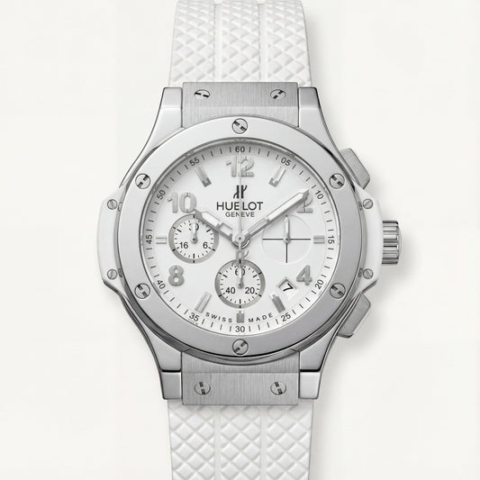 Arctic White Chronograph Steel Sports Watch