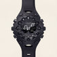 Matte Black Shock-Resistant Hybrid Sports Watch