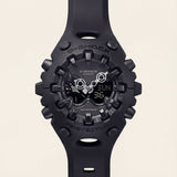 Matte Black Shock-Resistant Hybrid Sports Watch