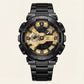 Black & Gold Heavy-Duty Chronograph Sports Watch