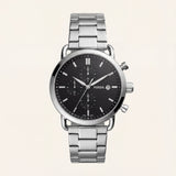 Classic Black Dial Stainless Steel Chronograph Watch