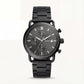 Matte Black Minimal Chronograph Stainless Steel Watch