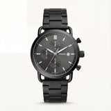 Matte Black Minimal Chronograph Stainless Steel Watch