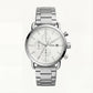 Classic Silver White Dial Stainless Steel Chronograph Watch