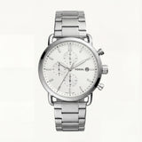 Classic Silver White Dial Stainless Steel Chronograph Watch