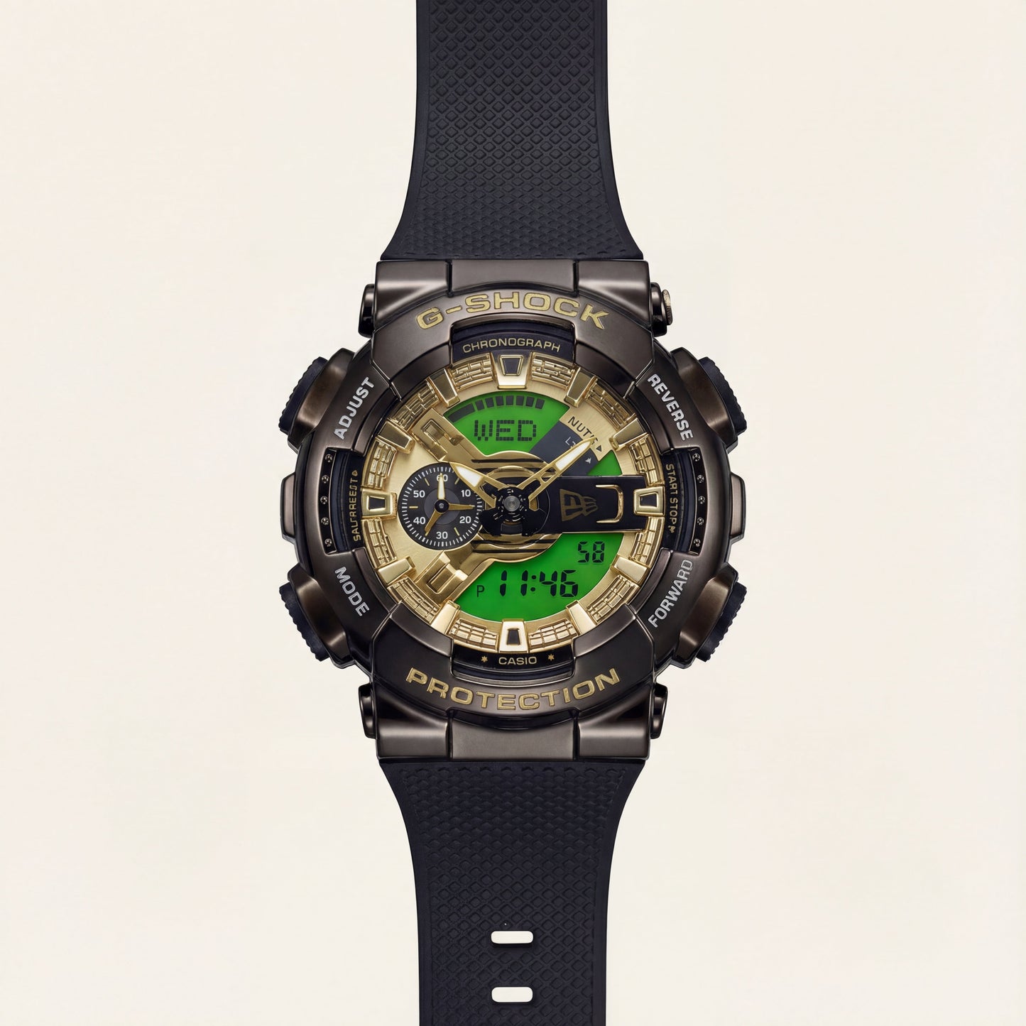Gold Accent Hybrid Chronograph Tactical Sports Watch