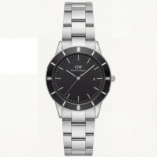 Silver Black Dial Minimalist Men’s Watch