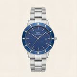 Silver Blue Dial Minimalist Men’s Watch