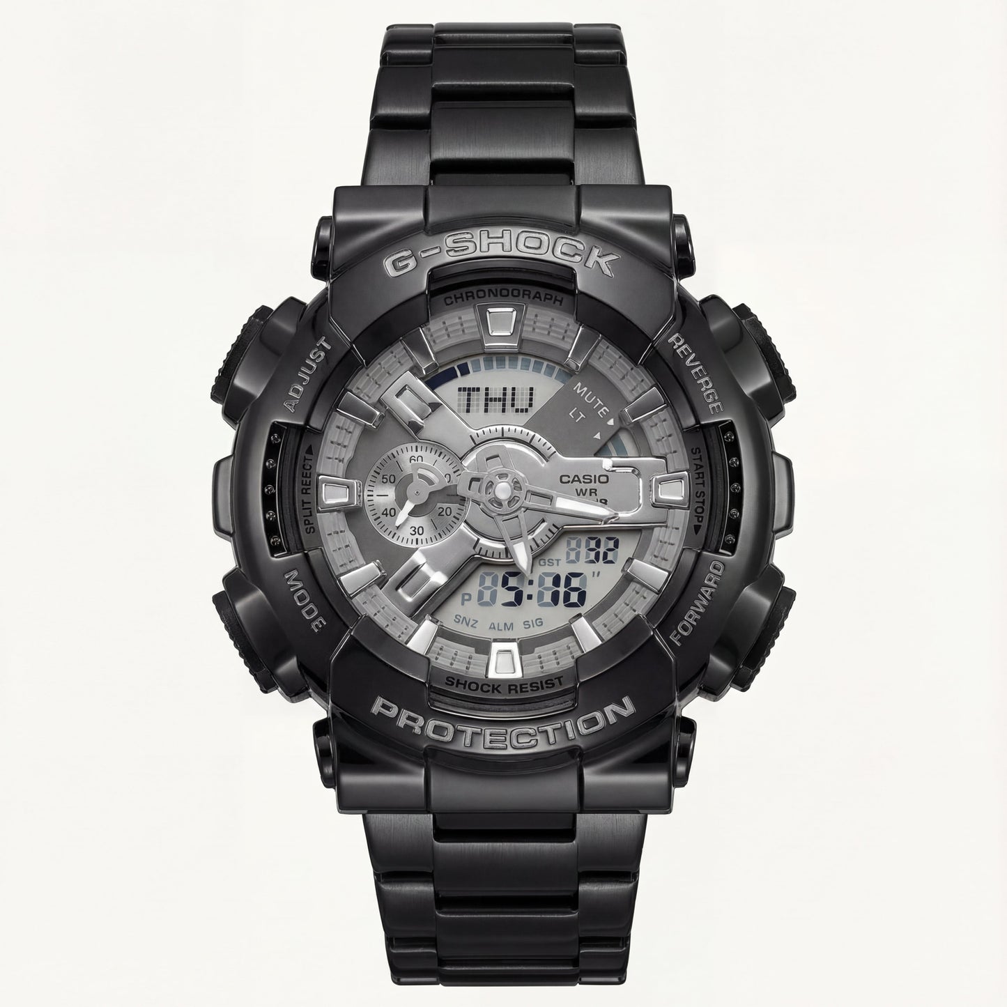 All-Black Digital-Analog Shock Resistant Men’s Sports Watch